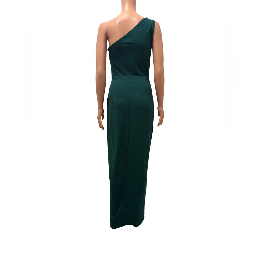 NWT Sarin Mathews One Shoulder Long Dress Sleeveless Ruched Cocktail Dresses - Picture 6 of 7